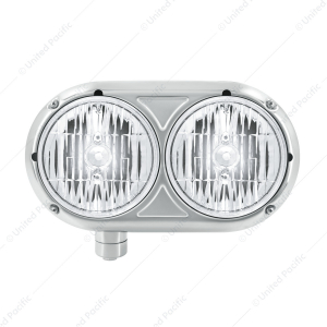 Headlight Assembly With Crystal Halogen Bulbs & 304 SS Housing For Peterbilt 359