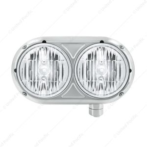 Headlight Assembly With Halogen Bulbs & 304 SS Housing For Peterbilt 359 - Driver