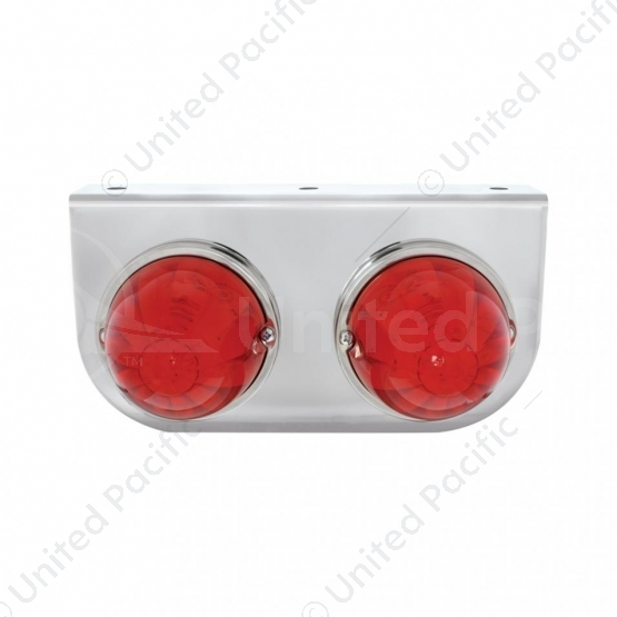Stainless Light Bracket With 2X 17 LED Watermelon Lights - Red LED/Red Lens