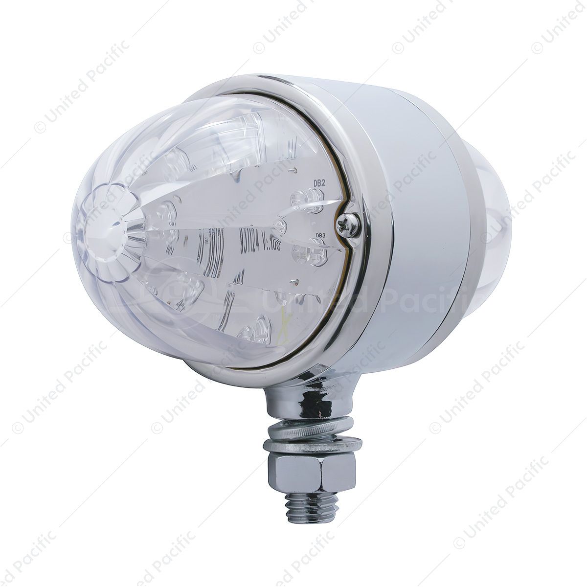 34 LED Watermelon Double Face Light W/Chrome Housing - Amber & Red LED/Clear Lens