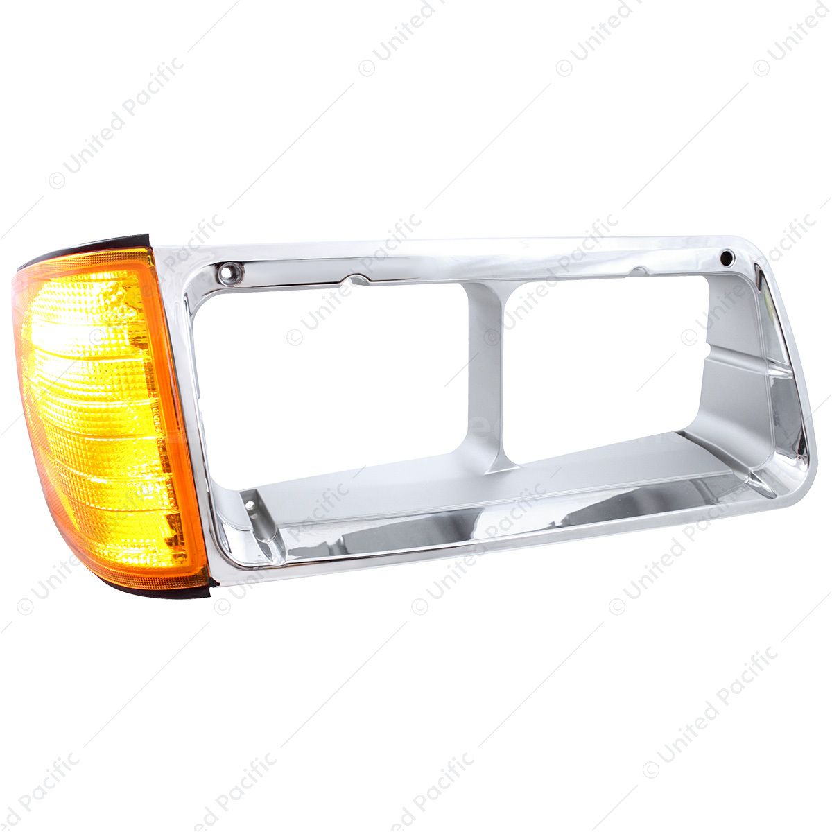 1PC Headlight Bezel With Turn Signal For 1989-2009 Freightliner FLD - Passenger