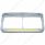 Chrome Rectangular Dual Headlight Bezel With Visor & 19 LED Light Bar - Amber LED/Clear Lens