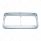 14 LED Chrome Rectangular Dual Headlight Bezel With Visor - White LED/Clear Lens
