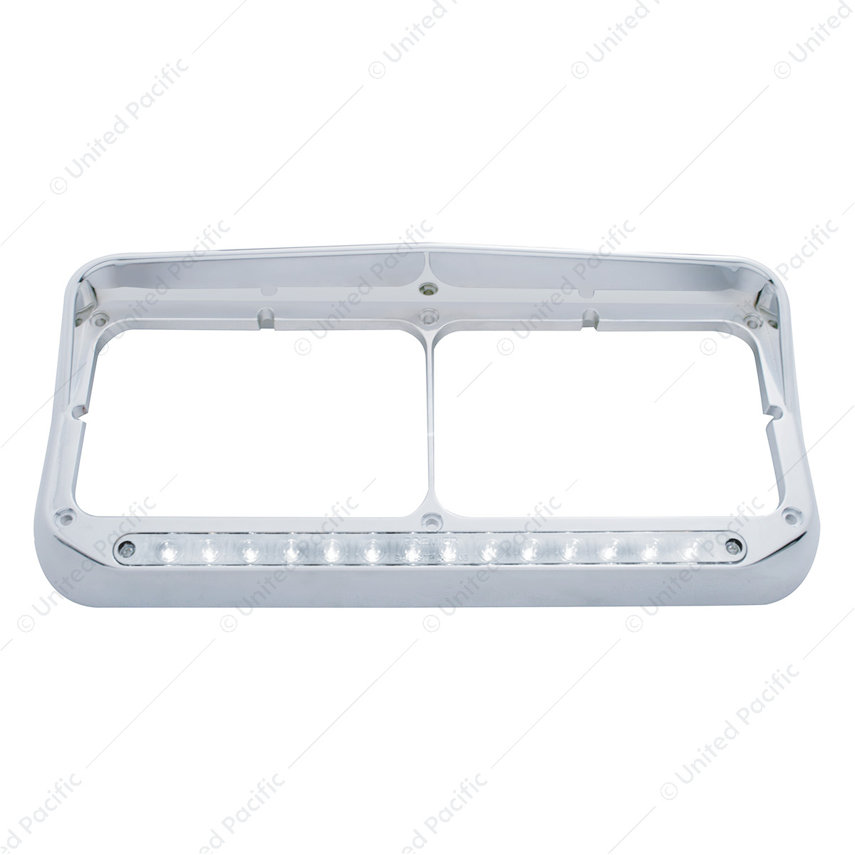 truck.upauto.com: 14 LED Chrome Rectangular Dual Headlight Bezel