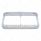 14 LED Chrome Rectangular Dual Headlight Bezel With Visor - Amber LED/Chrome Lens
