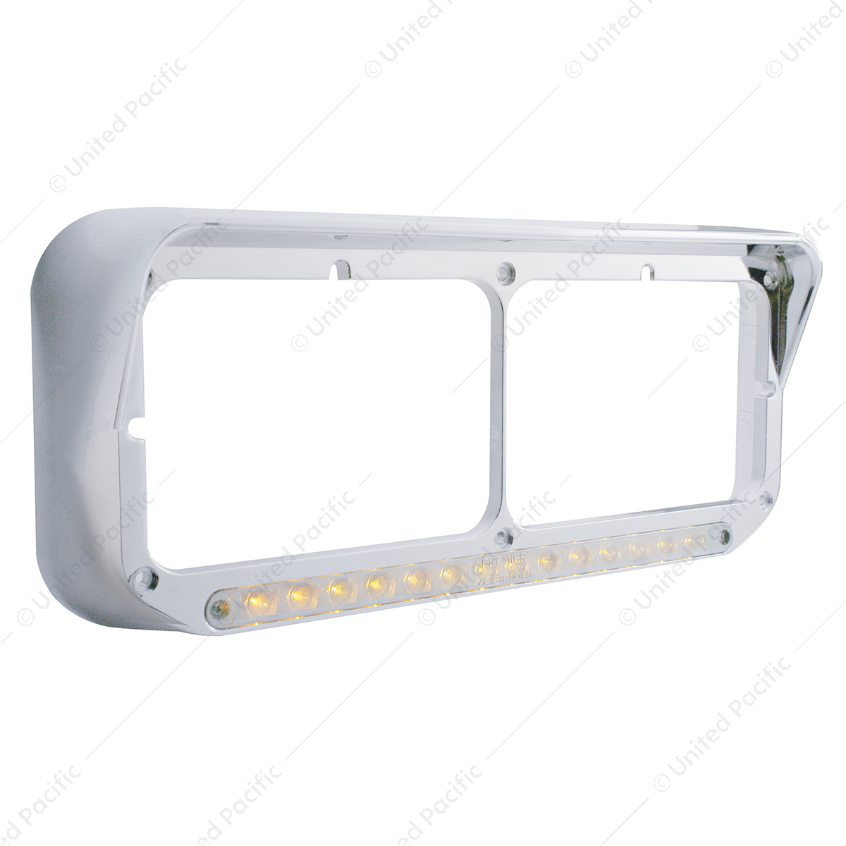 truck.upauto.com: 14 LED Chrome Rectangular Dual Headlight Bezel