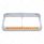 14 LED Chrome Rectangular Dual Headlight Bezel With Visor - Amber LED/Amber Lens