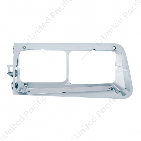 14 LED Headlight Bezel For 1989-2009 Freightliner FLD - Passenger - Amber LED/Chrome Lens