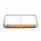 14 LED Chrome Rectangular Dual Headlight Bezel - Amber LED/Amber Lens