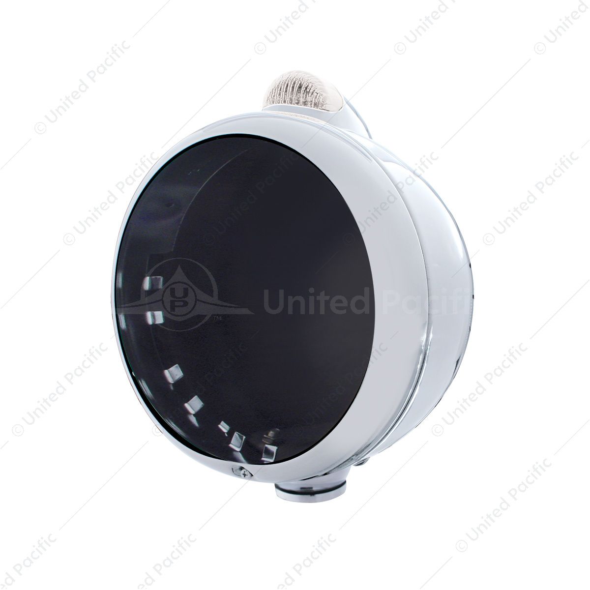 Stainless Steel Guide 682-C Headlight No Bulb With Dual Mode LED Signal - Clear Lens