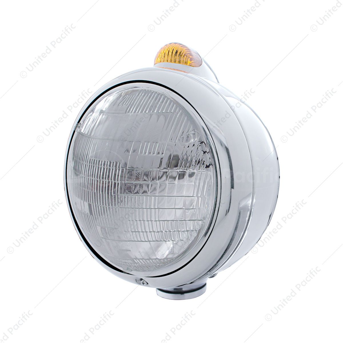 Stainless Steel Guide 682-C Headlight 6014 & Dual Mode LED Signal - Amber Lens
