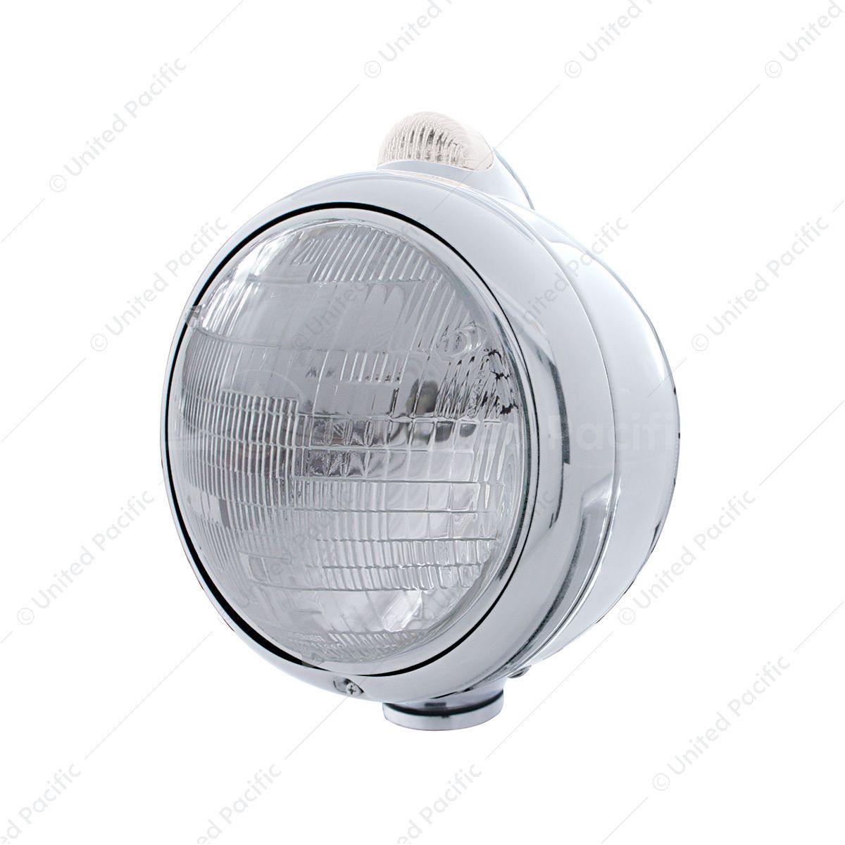 Stainless Steel Guide 682-C Headlight 6014 & Dual Mode LED Signal - Clear Lens