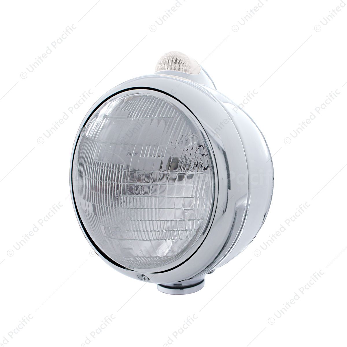 Chrome Guide 682-C Headlight 6014 & Dual Mode LED Signal - Clear Lens