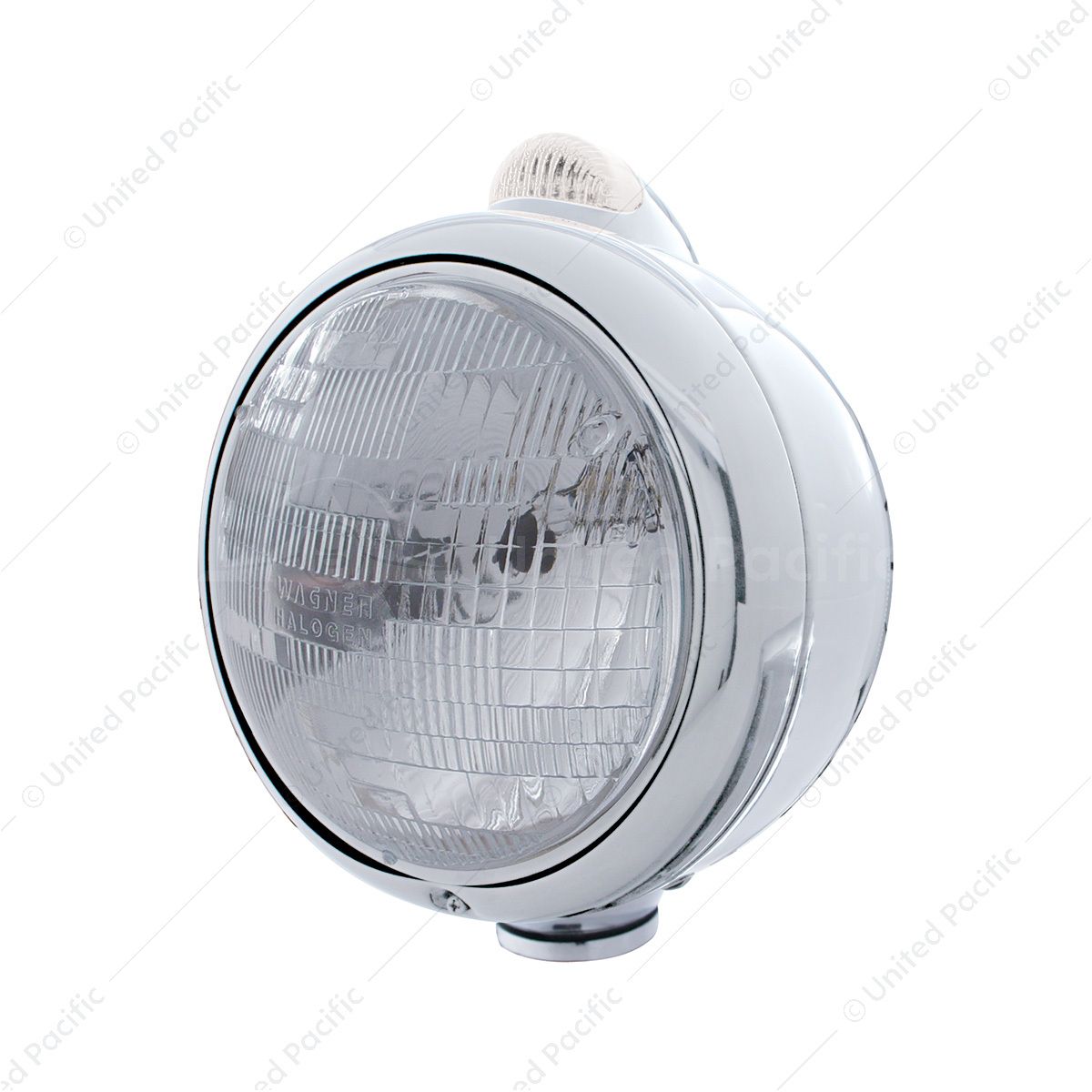 Chrome Guide 682-C Headlight H6024 & Dual Mode LED Signal - Clear Lens