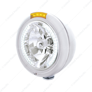 Chrome Classic Headlight H4 With 34 White LED & Signal