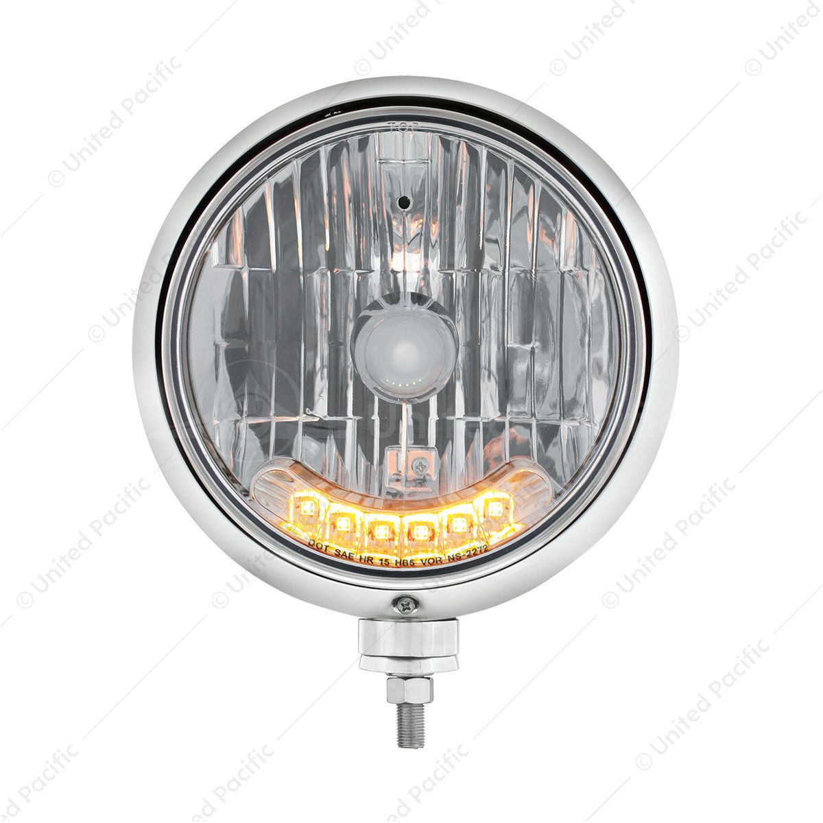 Stainless Guide 682-C Style Headlight H4 Bulb With 6 Amber LED