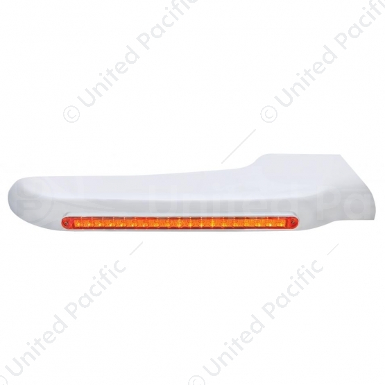 19 Amber LED Front Fender Cover For Peterbilt 388 (2008-2015) & 389 (2008-2023)-Amber Lens - Passeng