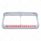 14 LED Chrome Rectangular Dual Headlight Bezel With Visor - Red LED/Clear Lens
