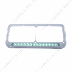 14 LED Chrome Rectangular Dual Headlight Bezel