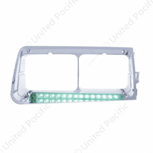 14 LED Headlight Bezel With Color LED For 1989-2009 Freightliner FLD