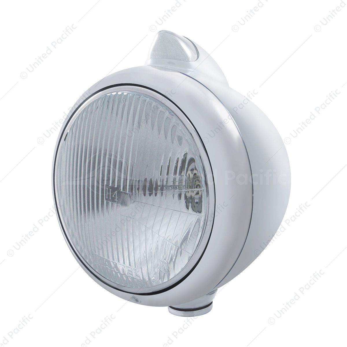 Chrome Guide 682-C Headlight H4 & Original Style LED Signal - Clear Lens
