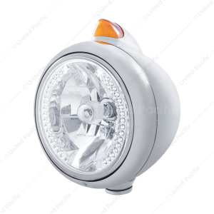 Chrome Guide 682-C Headlight H4 With White LED & Original Style LED Signal
