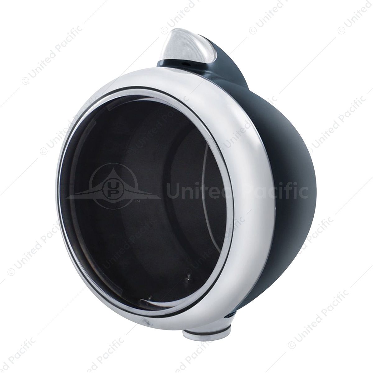 Black Guide 682-C Headlight No Bulb With Original Style LED Signal - Clear Lens