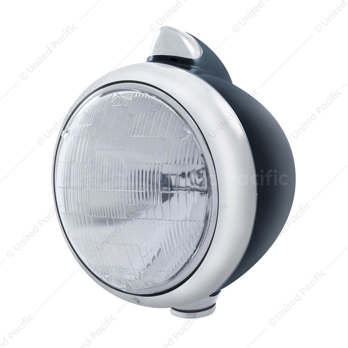 Black Guide 682-C Headlight 6014 & Original Style LED Signal - Clear Lens