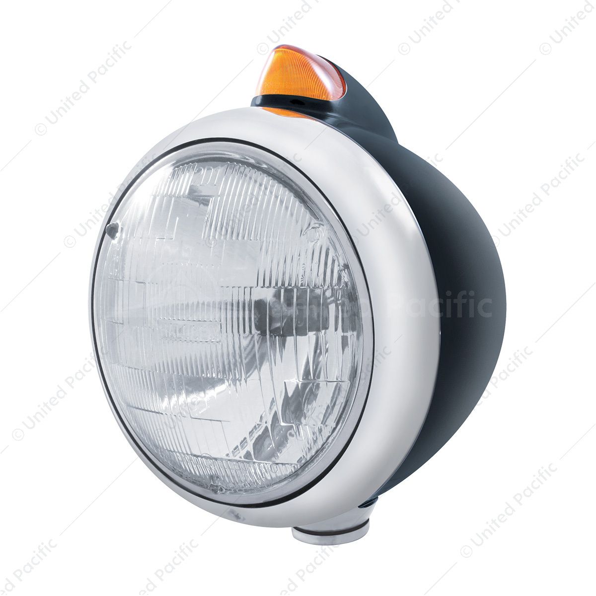 Black Guide 682-C Headlight H6024 & Original Style LED Signal - Amber Lens