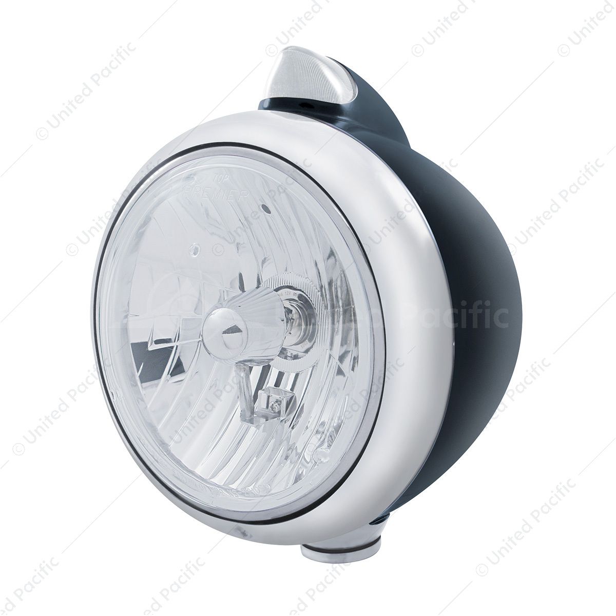 Black Guide 682-C Style Headlight Crystal H4 & Original Style LED Signal - Clear Lens