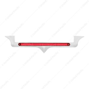 Chrome Hood Emblem Trim With 24 LED GloLight Bar For Kenworth - Red LED/Red Lens