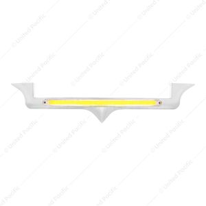 Chrome Hood Emblem Trim With 24 LED GloLight Bar For Kenworth - Amber LED/Clear Lens