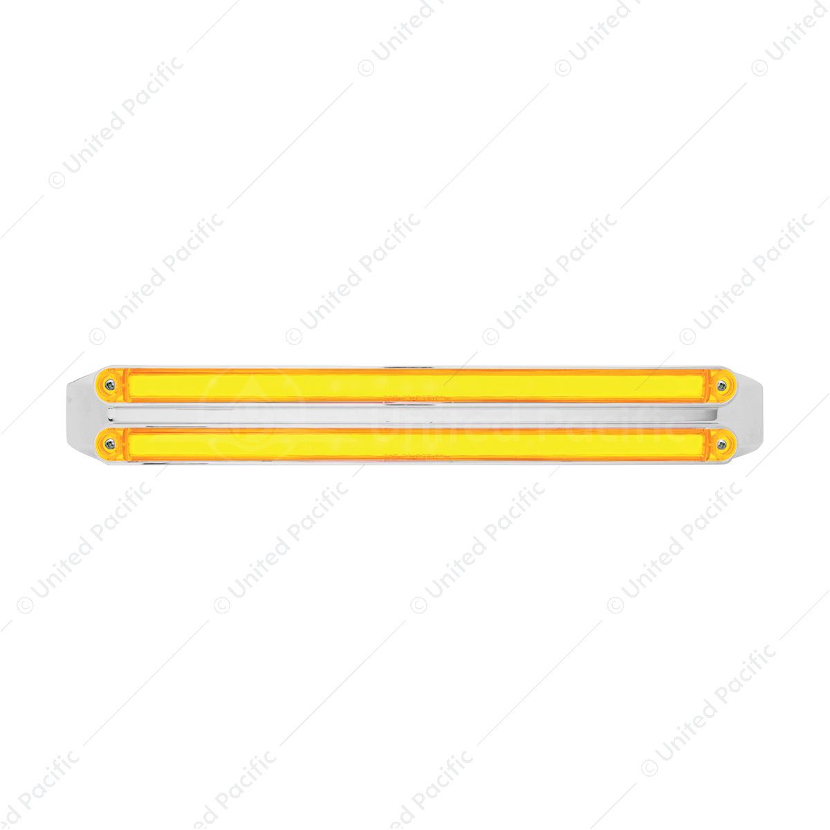 Dual 24 LED Dual Function 12" GloLight Bar With Bezel - Amber LED/Amber Lens