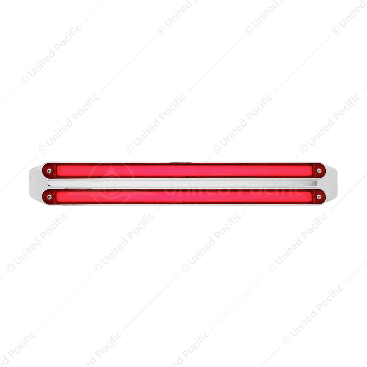 Dual 24 LED Dual Function 12" GloLight Bar With Bezel - Red LED/Red Lens
