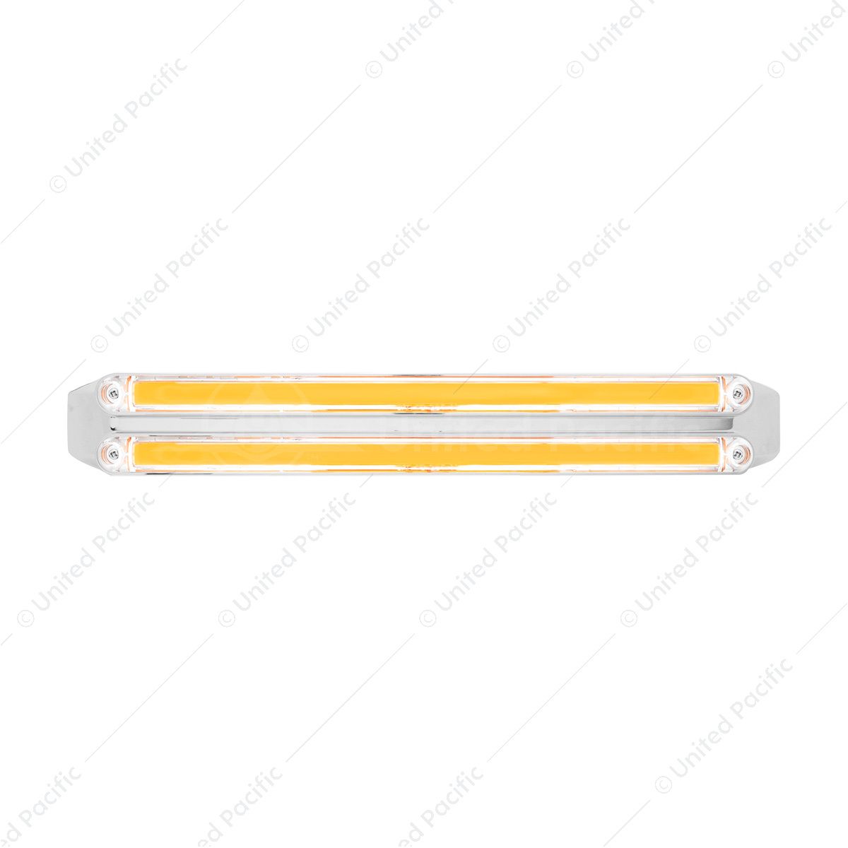 Dual 24 LED Dual Function 12" GloLight Bar With Bezel - Amber LED/Clear Lens