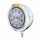 Stainless Steel Classic Embossed Stripe Headlight 11 LED Bulb & Dual Mode LED Signal - Amber Lens