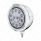 Stainless Steel Classic Embossed Stripe Headlight 11 LED Bulb & Dual Mode LED Signal - Clear Lens