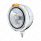 Stainless Steel Classic Embossed Stripe Headlight Crystal H4 & Dual Mode LED Signal-Amber Lens