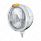 Stainless Steel Bullet Embossed Stripe Headlight 5 LED Bulb & Dual Mode LED Signal - Amber Lens