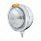 Stainless Steel Bullet Embossed Stripe Headlight H6024 & Dual Mode LED Signal - Amber Lens