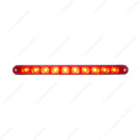 10 LED 9" Split Turn Function Light Bar With Bezel - Red LED/Red Lens