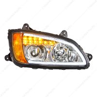 Chrome Projection Headlight With LED Turn Signal & Position Light For 2008-2017 Kenworth T660 - Pass
