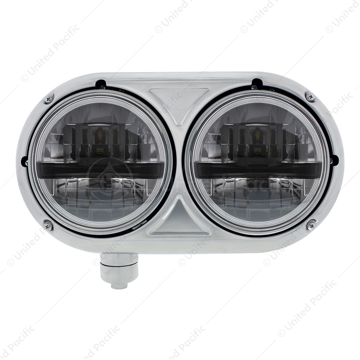 Headlight Assembly With 304 SS Housing & LED Headlights With Black Inner Bar For Peterbilt 359 - Dri