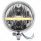 Chrome 5-3/4" Motorcycle Headlight 9 LED Bulb With Amber LED Light Bar - Bottom Mount