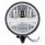 Black 5-3/4" Motorcycle Headlight 8 LED Bulb With Silver Bar - Bottom Mount