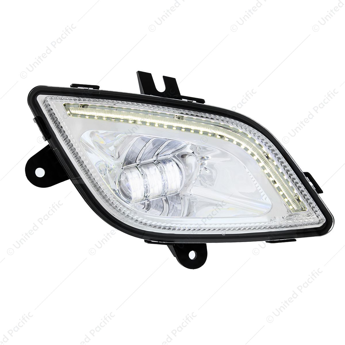 34 LED Chrome Fog Light With LED Light Bar For 2018-2024 Freightliner Cascadia - Passenger