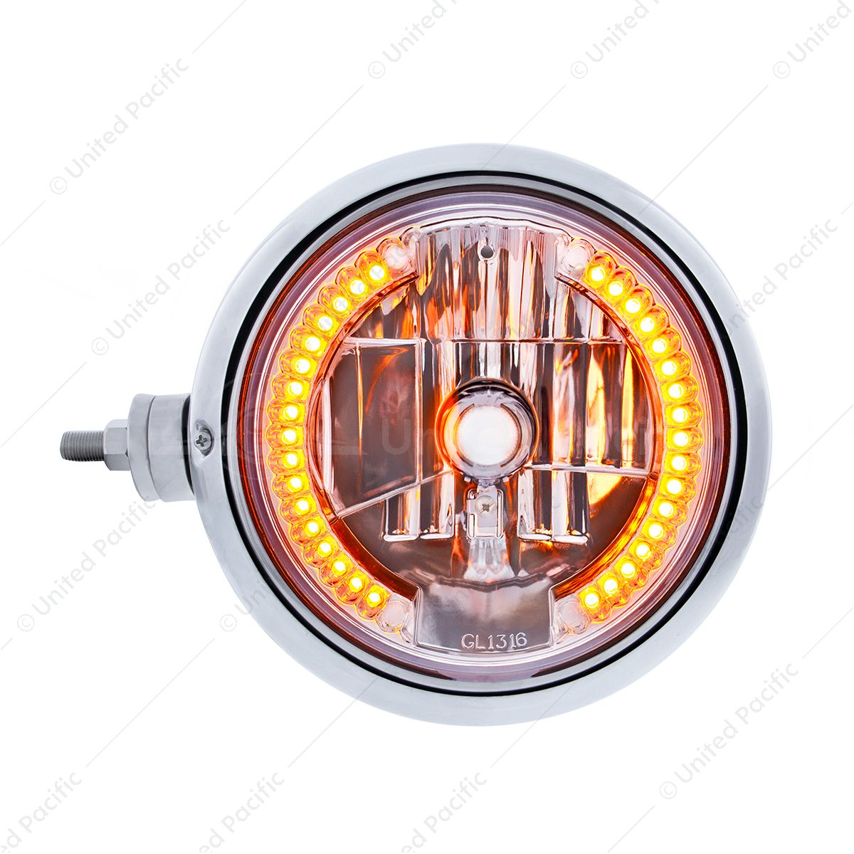 Chrome Guide 682-C Style Headlight Assembly W/Crystal Lens & 34 LEDs Position Light - L/H (Horizonta