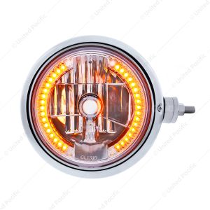 Chrome Guide 682-C Style Headlight Assembly W/Crystal Lens & 34 LEDs Position Light - R/H (Horizonta
