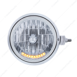 SS Guide 682-C Style Headlight Assembly W/Crystal Lens & 10 LEDs Position Light -Horizontal Mount