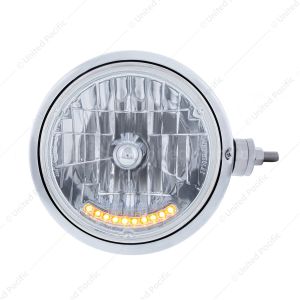 Chrome Guide 682-C Style Headlight Assembly W/Crystal Lens & 10 LEDs Position Light - R/H (Horizonta